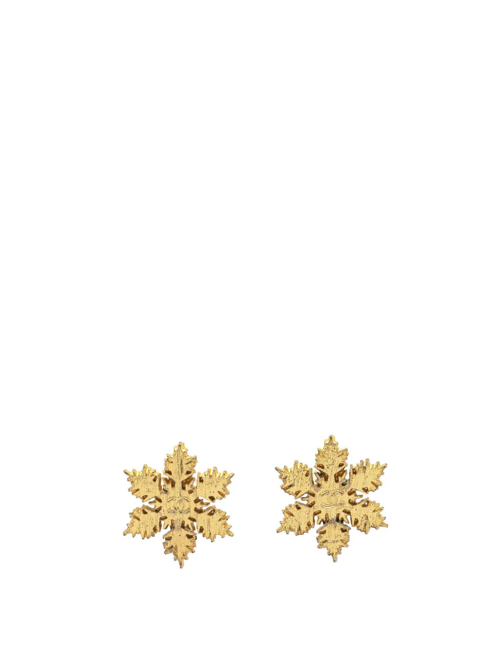 2001 Gold Plated CC Snowflake Clip On costume earrings | Farfetch Global