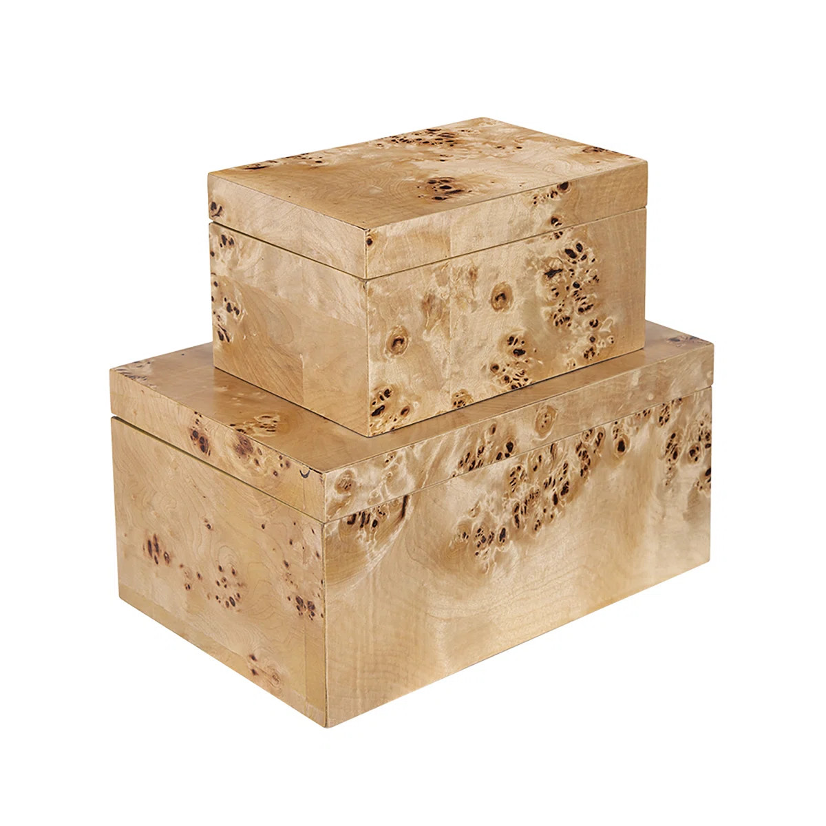 Burl Wood Storage Boxes - Brown - Set of 2 (Set of 2) | Wayfair North America