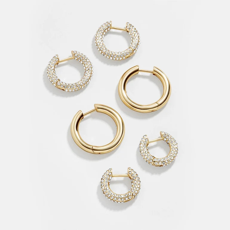 Lucy Earring Set - Gold/Pav\u00e9 | BaubleBar