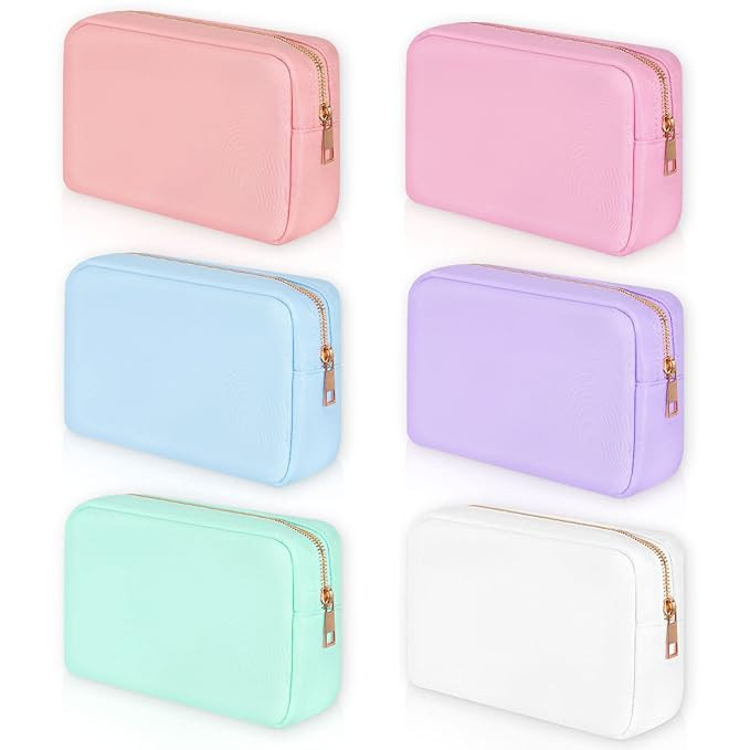 Sweetude 6 Pcs Nylon Makeup Bag Travel Nylon Pouch Zipper Nylon Cosmetic Bag for Purse Women Girl... | Amazon (US)