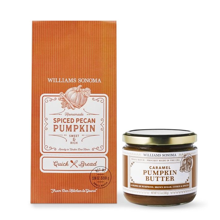 Williams Sonoma Spiced Pecan Pumpkin Quick Bread Mix & Caramel Pumpkin Butter | Williams-Sonoma