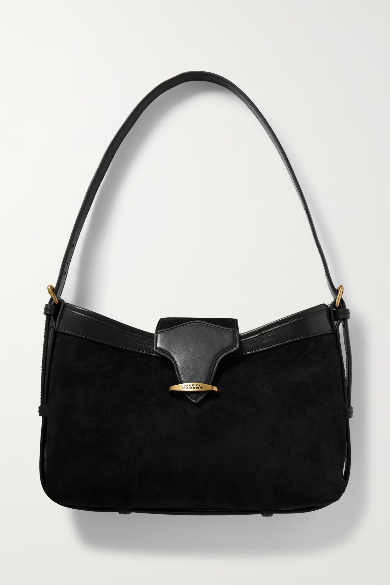 Isabel Marant - Botsy Leather-trimmed Suede Shoulder Bag - Black | NET-A-PORTER (US)