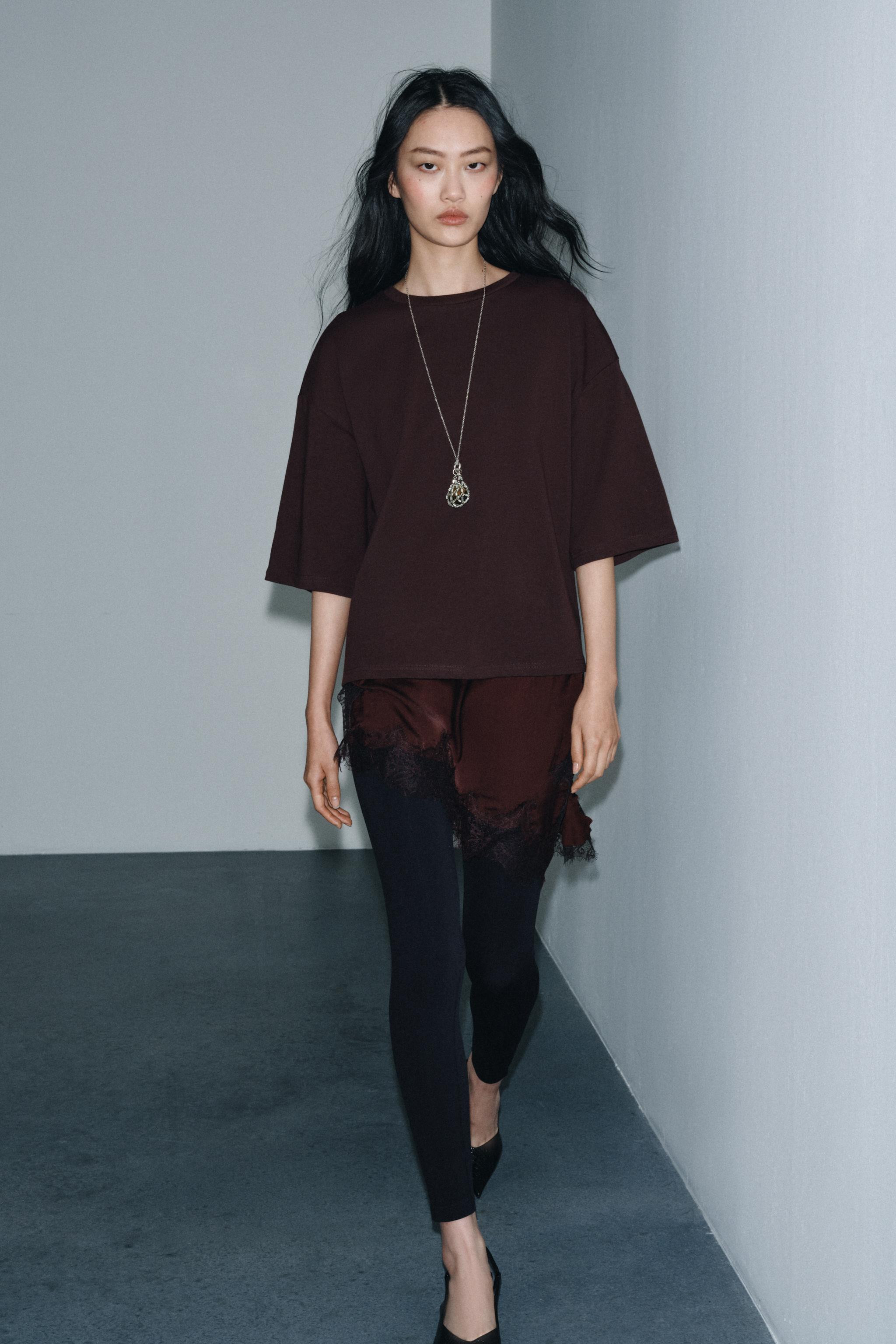 COMBINATION LACE T-SHIRT | Zara US