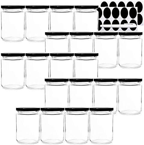 Ritayedet Glass Jars with Lids, 12 oz Wide Mouth Glass Jars, Canning Jars with Extra Blank Black Sti | Amazon (US)