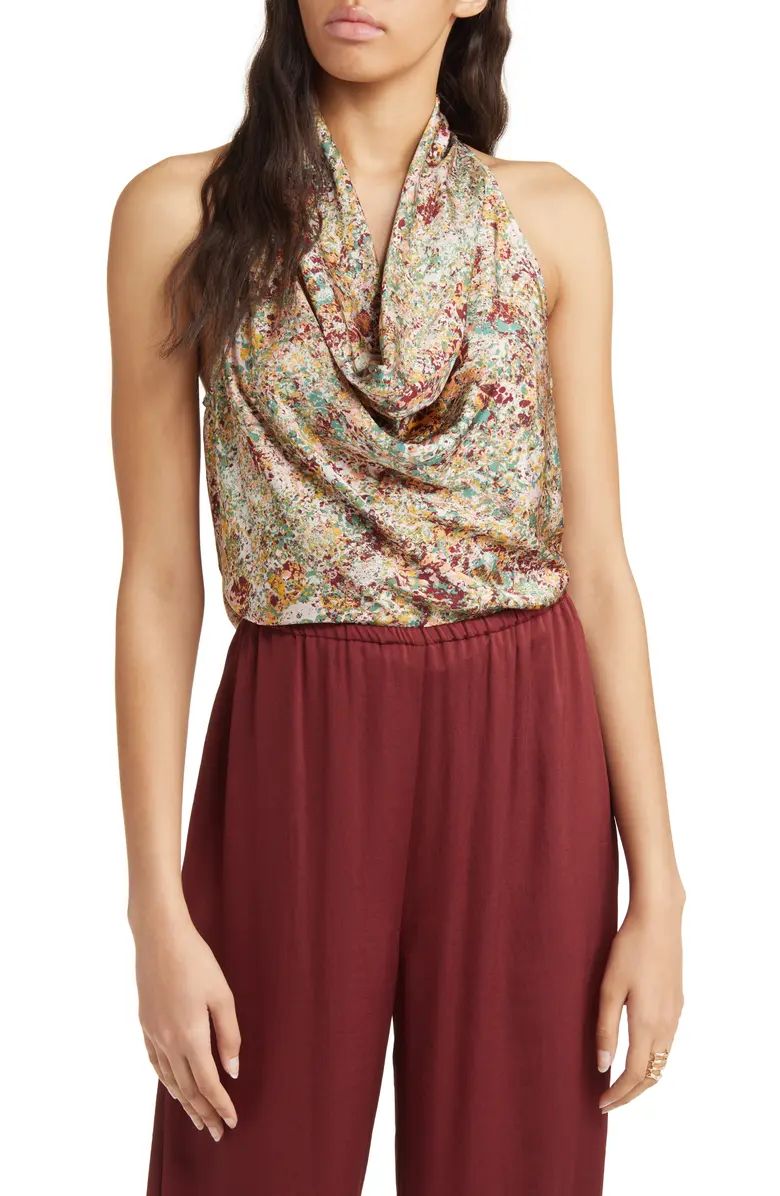 Open Edit Cowl Neck Satin Tank | Nordstrom | Nordstrom