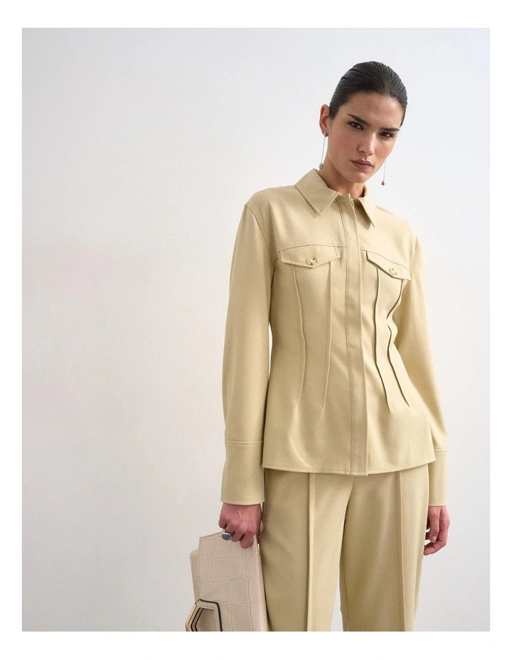 Talia Tailored Shirt in Green | Myer