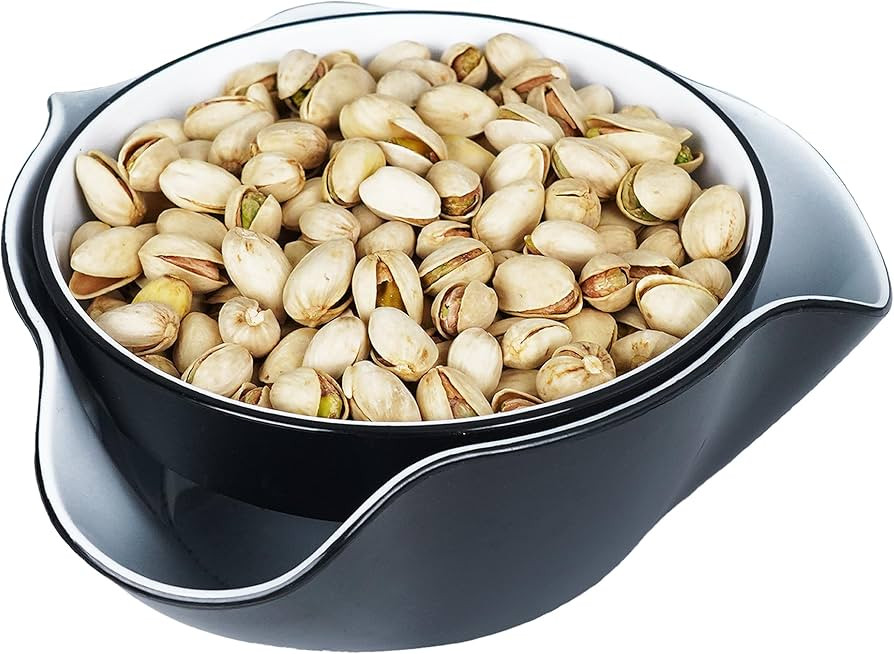 Pistachio Bowl, Snack Serving Dish, Double Dish Nut Bowl with Nut Seeds Shell Storage, Pistachios... | Amazon (US)