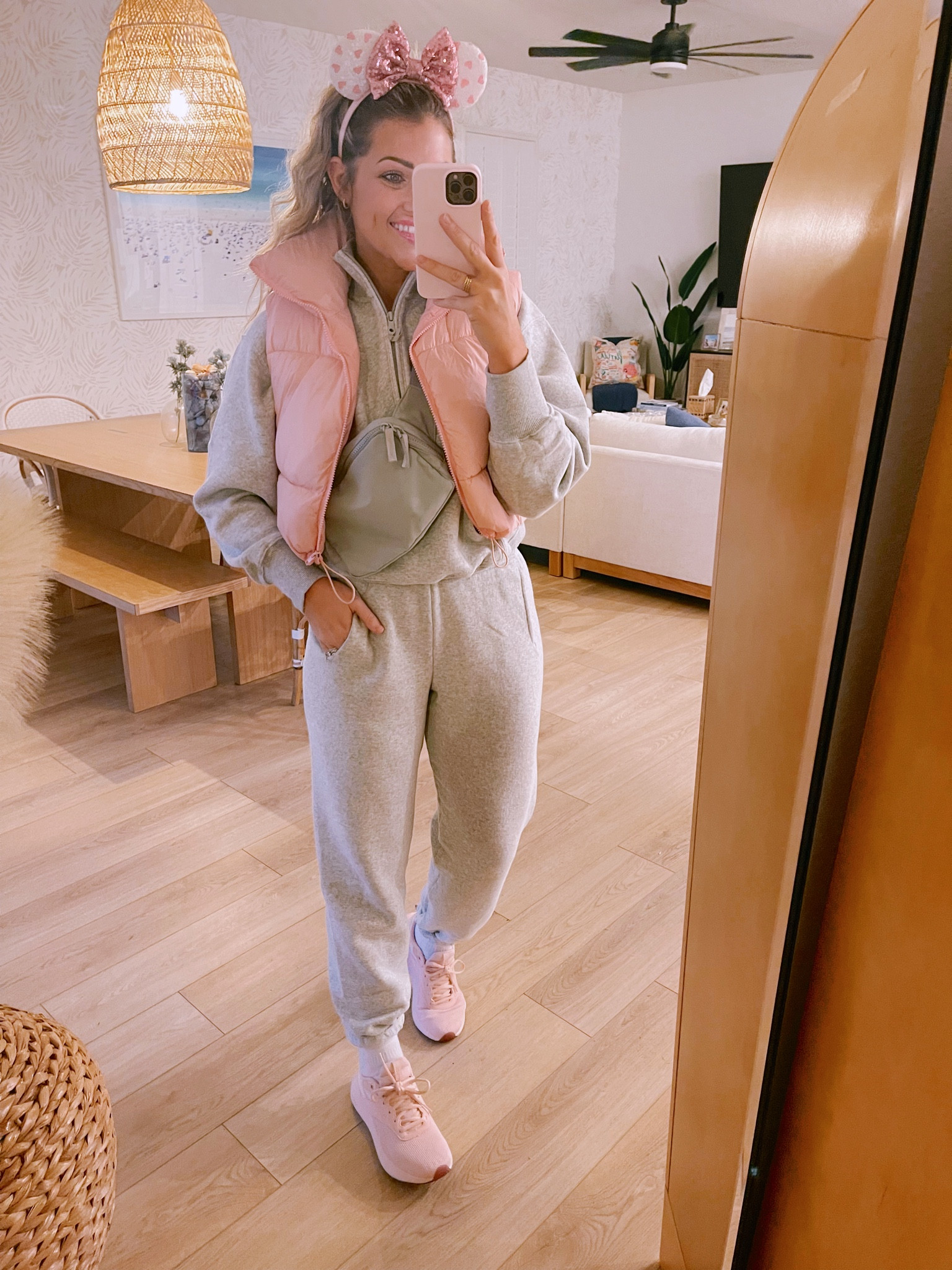 Disney outfit today! It’s a little chilly here in FL today! This cozy comfy set is a dream! True to size in everything - small. And if you need a good pair of walking sneakers, these Amazon sneakers are AMAZING!!!! More cushioned than any other sneakers I’ve ever worn for a Disney day. Comes in several colors  