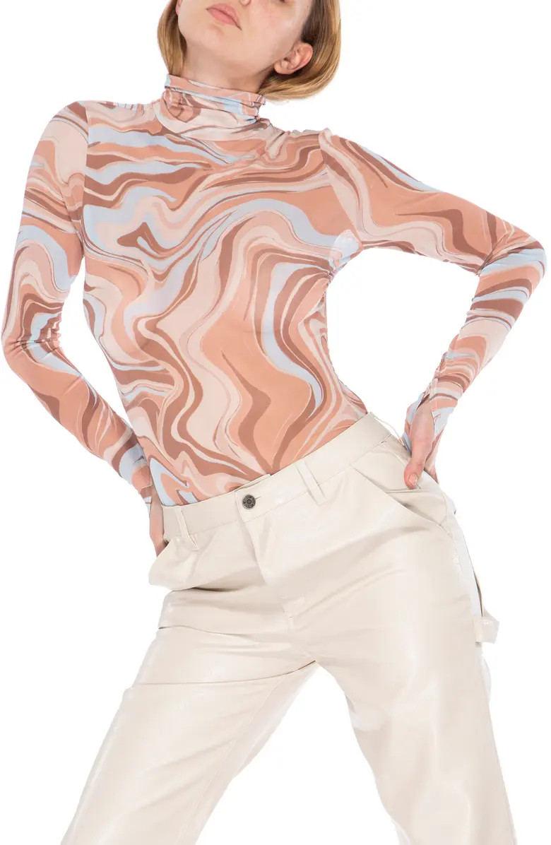 AFRM Zadie Power Mesh Long Sleeve Shirt | Nordstrom | Nordstrom