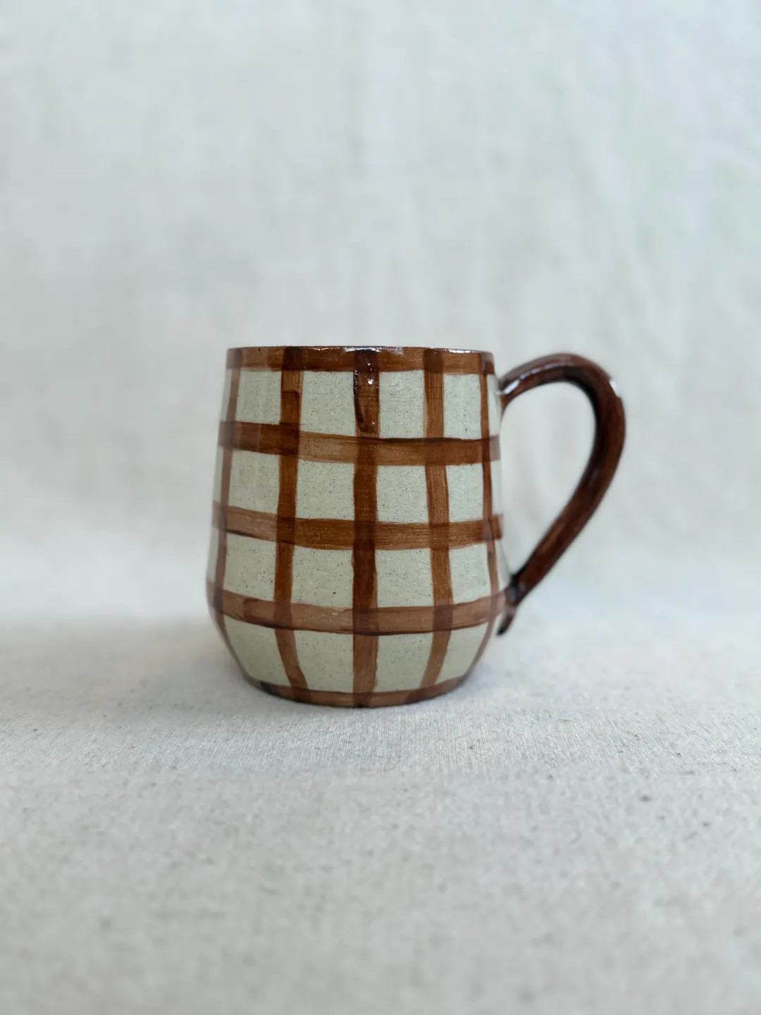 Brown Gingham Mug - Handmade, 14oz/handmade Ceramic Mug - Etsy | Etsy (US)