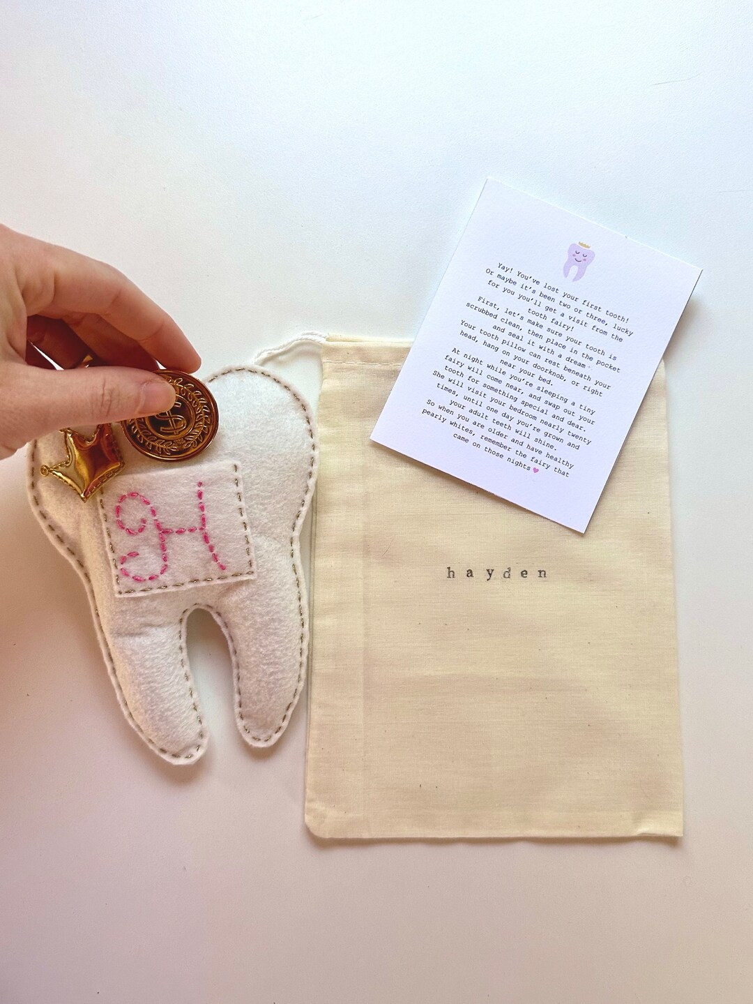 Tooth Fairy Pillow, Lost Tooth Exchange Idea, Tooth Loss Keepsake, Personalized Tooth Fairy Door ... | Etsy (US)