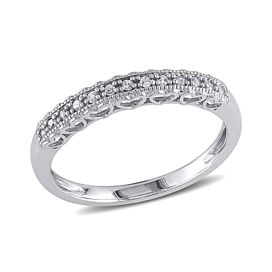 AMOUR Diamond Heart Anniversary Band In 10K White Gold | Jomashop.com & JomaDeals.com