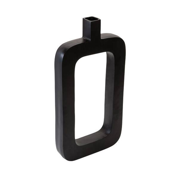 Industrial Cut Out Metal Vase with Narrow Neck and Mouth, Black - Overstock - 31795508 | Bed Bath & Beyond