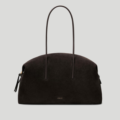 DeMellier The Stockholm in Dark Chocolate Suede & Dark Chocolate Smooth Leather Tote & Work bag | DeMellier