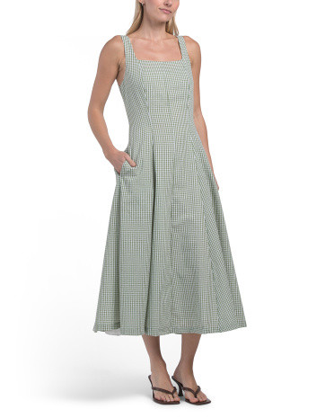 Gingham Sleeveless Dropped Waist Midi Dress | Casual Dresses  | Marshalls | Marshalls