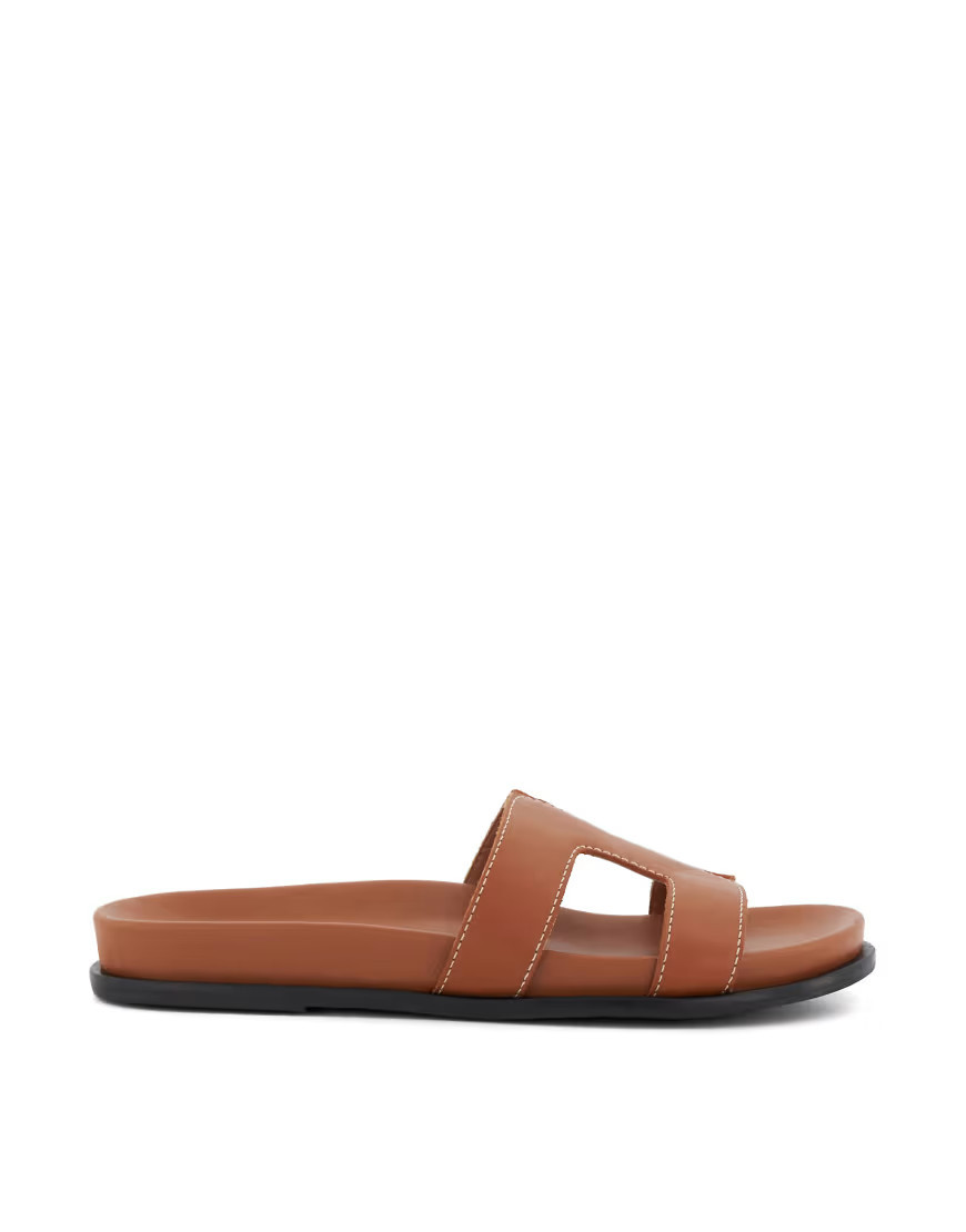 Dune London Loupa flat sandals in tan-Brown | ASOS (Global)