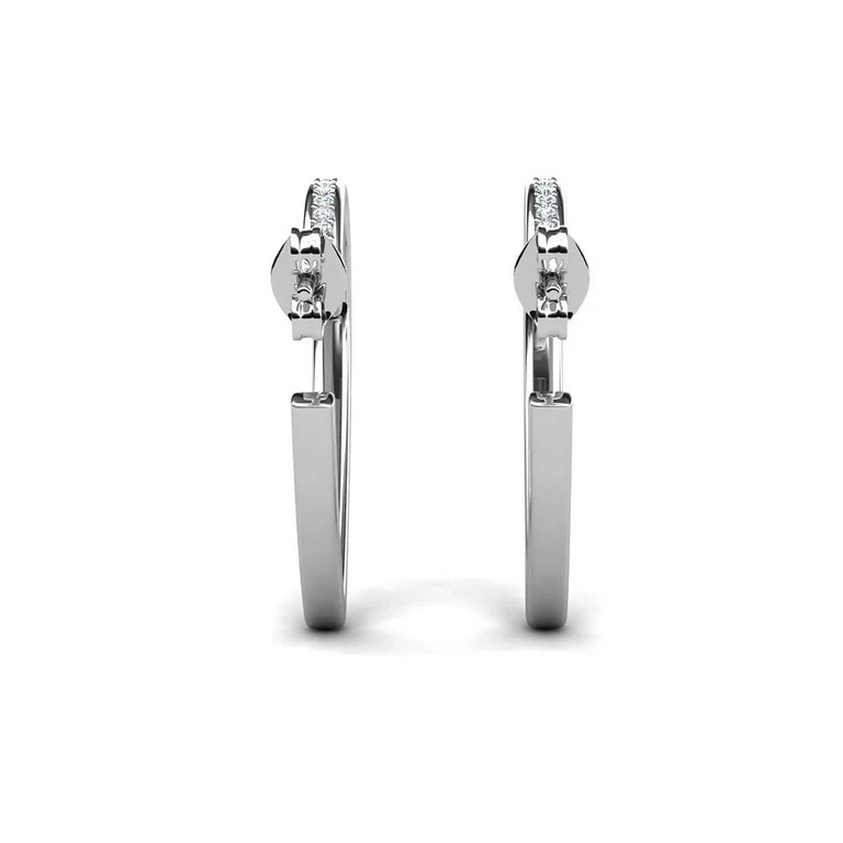 Cate & Chloe Sylvia 18k White Gold Plated 15mm Heart Hoop Earrings with Swarovski Crystals, Gift ... | Walmart (US)