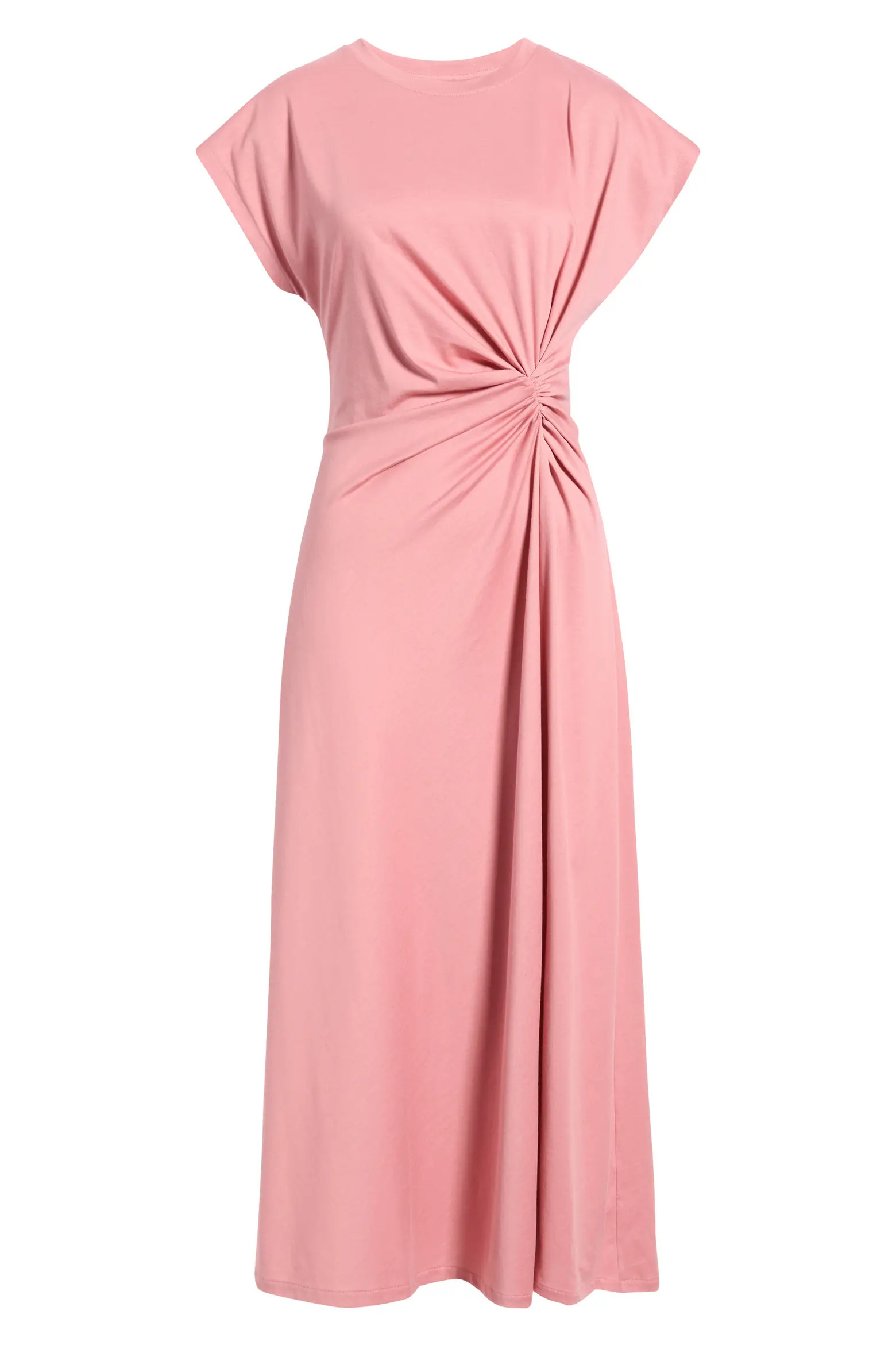 Crew Neck Side Twist Midi T-Shirt Dress (Women) | Nordstrom | Nordstrom