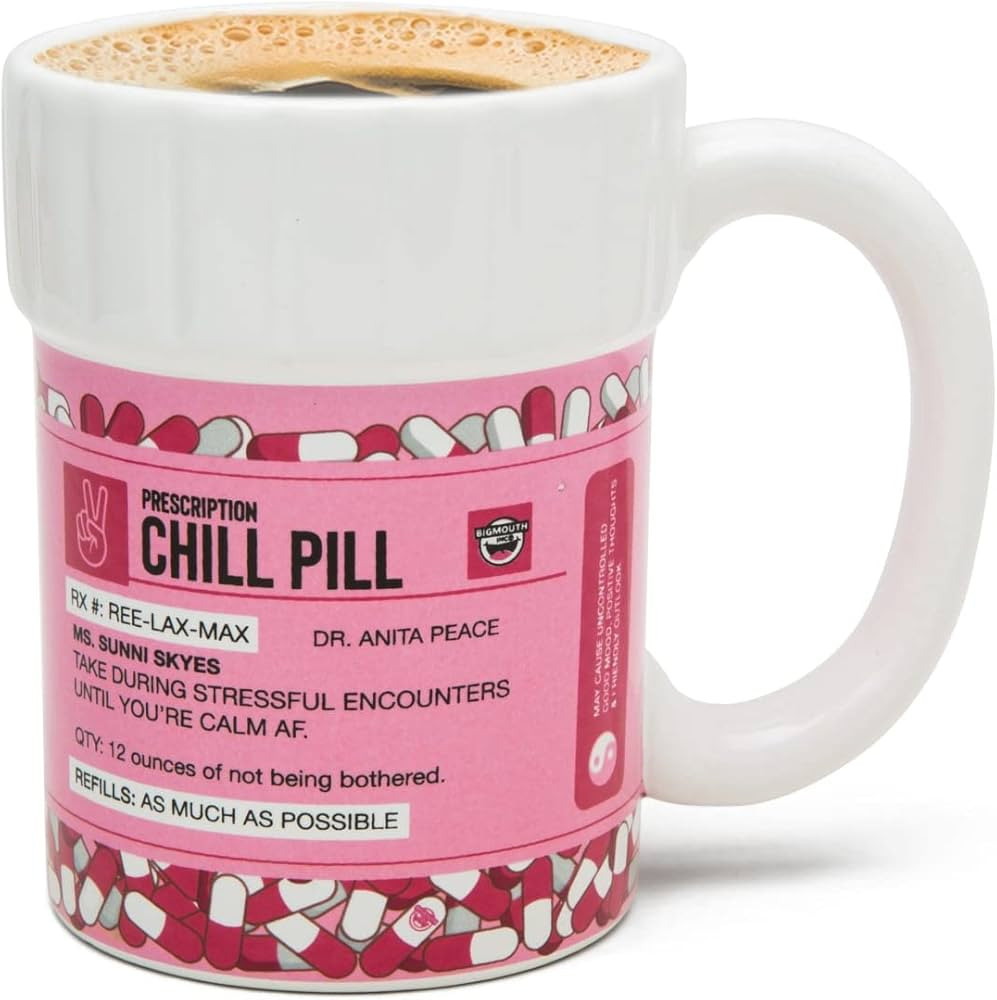 BigMouth Pink Chill Pill Mug, Pink, Small | Amazon (US)
