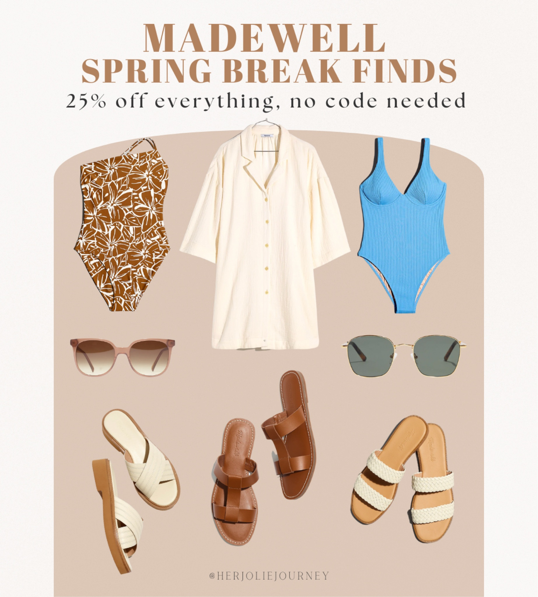 If you’re anything like me and haven’t quite finished shopping for the upcoming spring break trip, Madewell has got you! Madewell is offering 25% site wide, no code needed!

#LTKsalealert #LTKtravel
