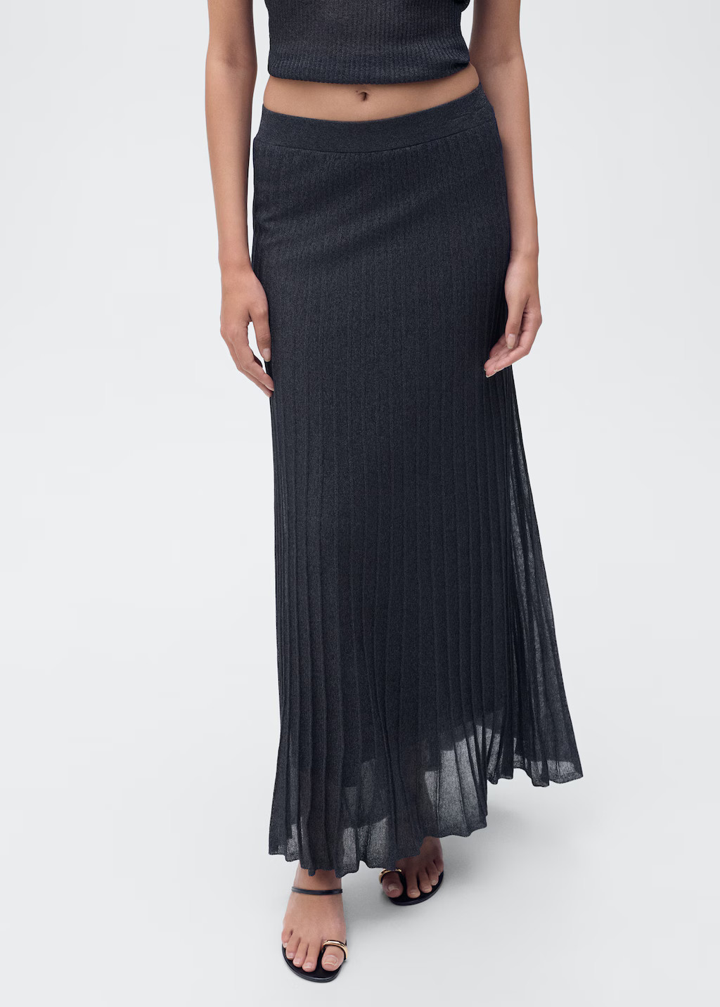 Lurex knitted pleated skirt - Women | MANGO USA | Mango (US/MX/AU)