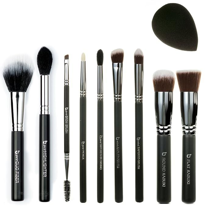 Best of Beauty Junkees 10pc Makeup Brush Set - Professional Make Up Brushes for Full Face Foundat... | Amazon (US)