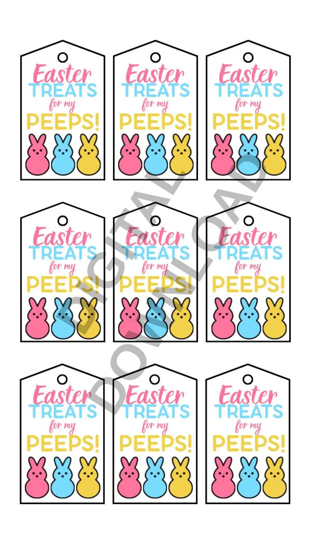 Printable Easter Gift Tags – Treats for my Peeps - Digital Download - Easter Peeps | Etsy (US)