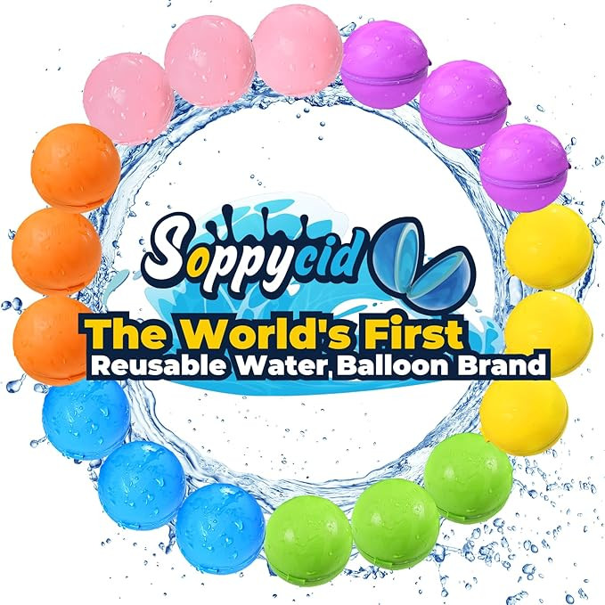 Reusable Water Balloons 18PCS - Summer Water Toys for Pool Beach & Outdoor, Self-Sealing Refillab... | Amazon (US)