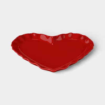 12.75" Valentine’s Day Stoneware Serving Platter Red Heart - Threshold™ | Target