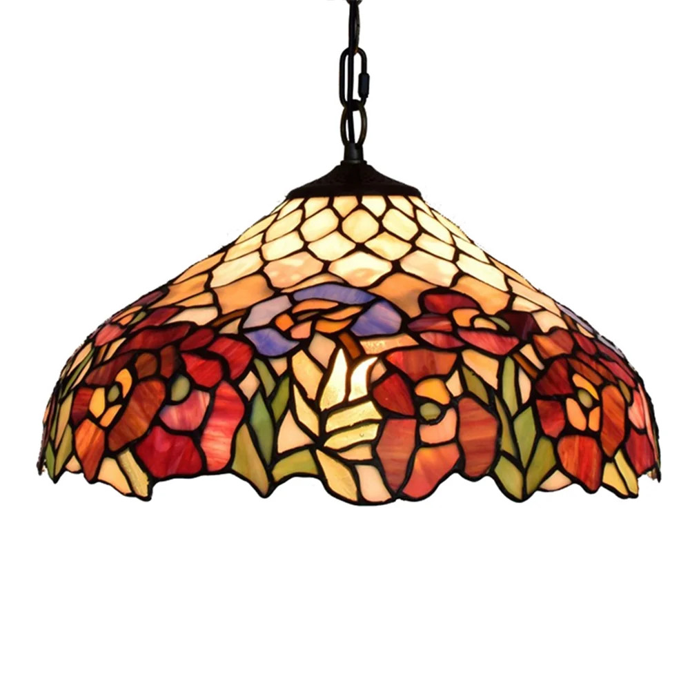 Tiffany Vintage Style Hanging Lamp Ceiling Chandelier Lighting Floral Pattern Stained Glass Kitch... | Walmart (US)