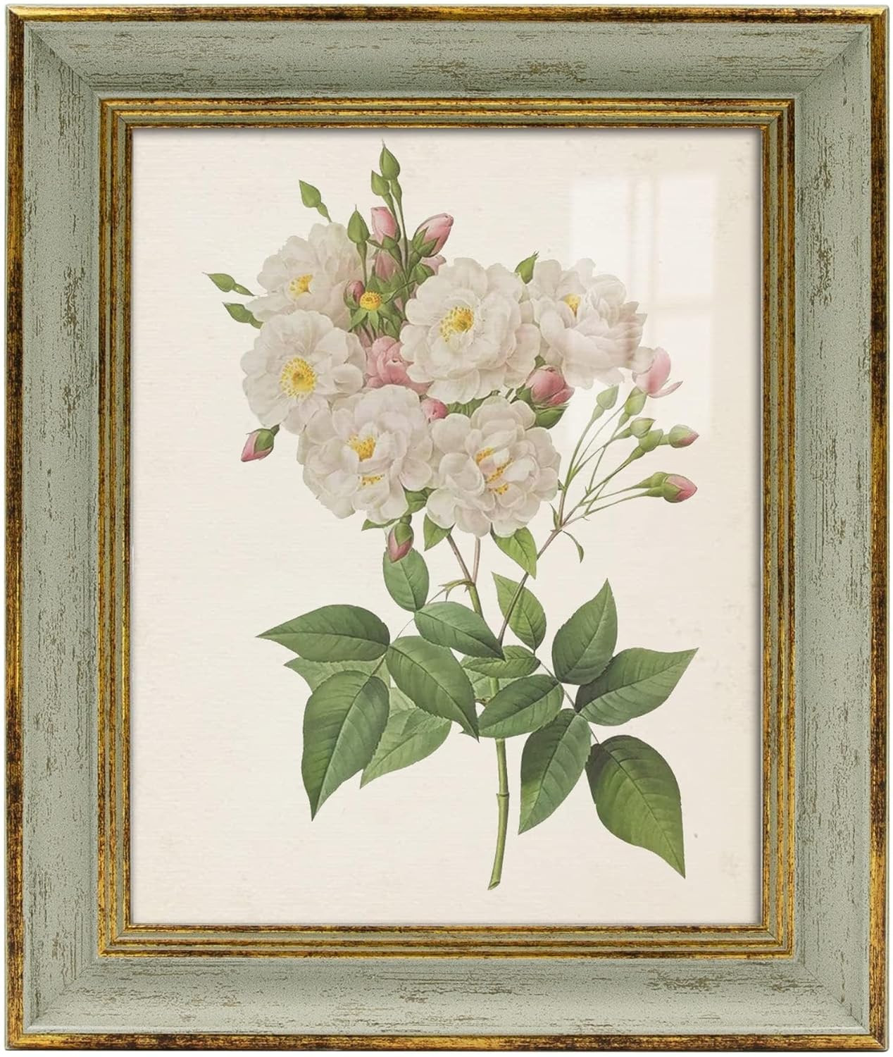 Sapowerntus 8x10 Picture Frame, Vintage Green Gold Photo Frames Antique Wall Hanging Tabletop Dis... | Amazon (US)