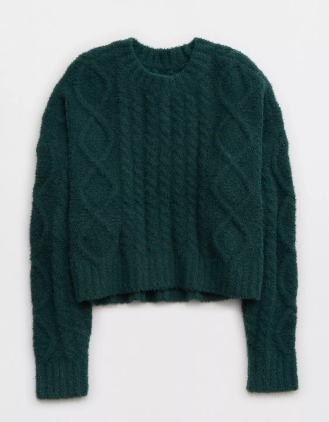 Aerie Buttercream Cropped Cable Sweater | Aerie