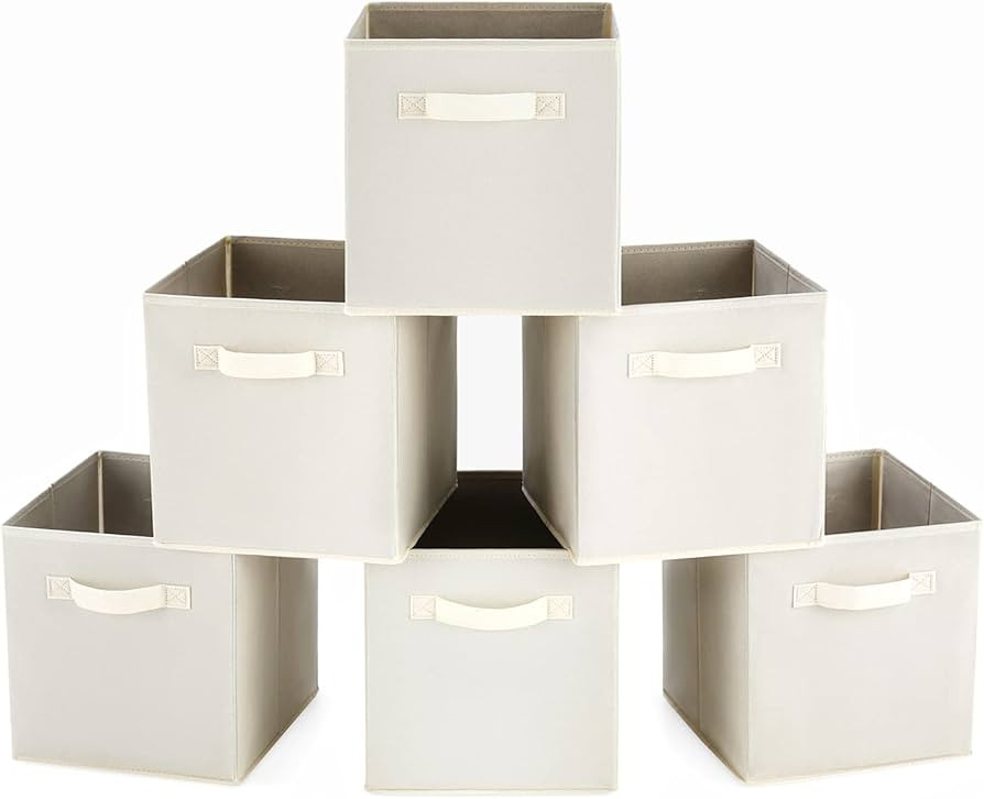 MaidMAX Fabric Storage Cubes, Cloth Cubby Storage Bins for Home Bedroom Closet Drawers Cube Organ... | Amazon (US)