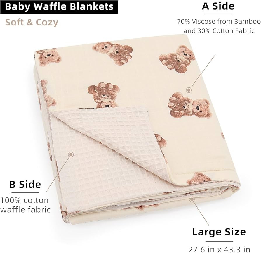 LifeTree Baby Waffle Blankets, Muslin Swaddle Blankets for Boys Girls, Double-Sided Neutral Recei... | Amazon (US)