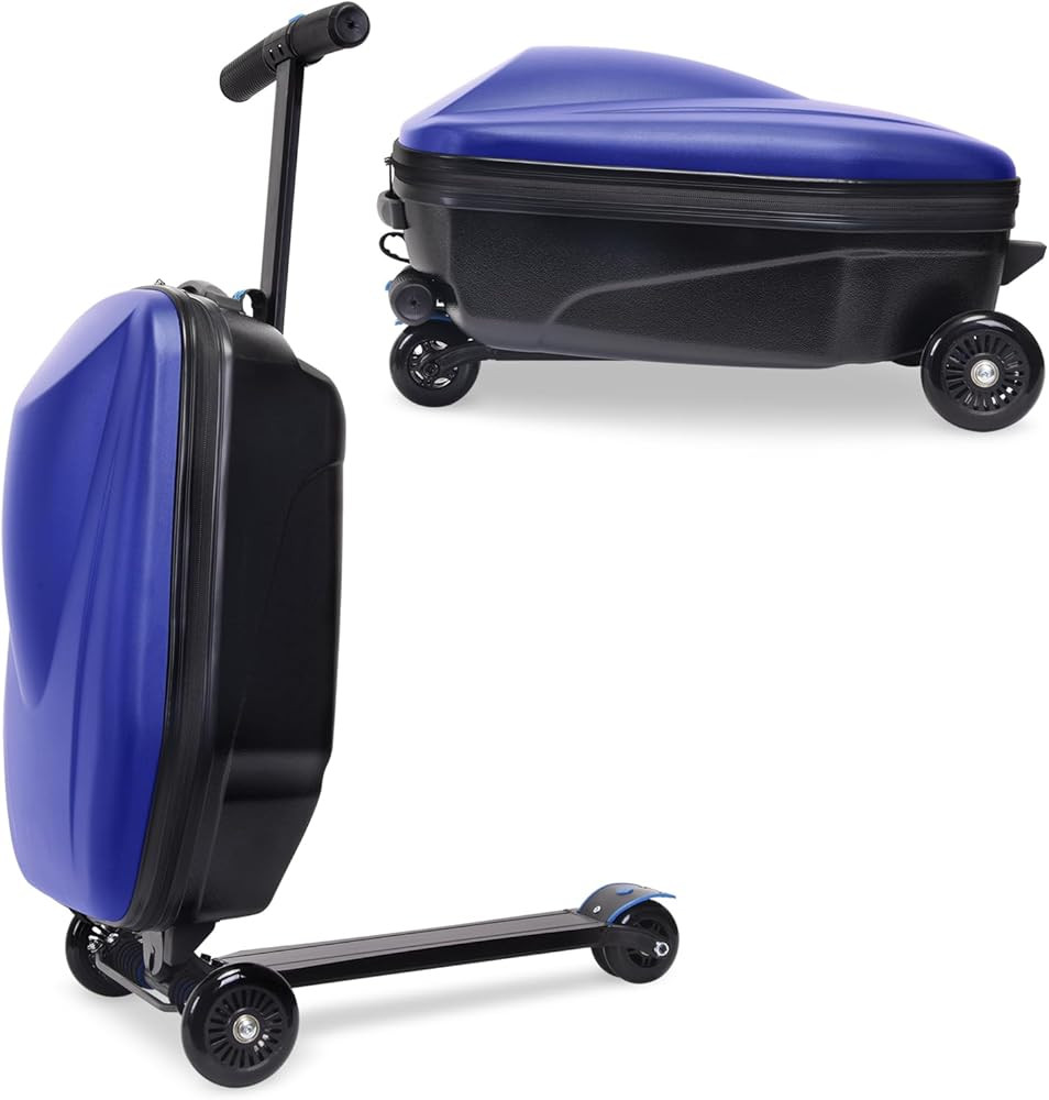 Apelila 20" Scooter Suitcase for Kids, 2-in-1 Ride On Luggage with Wheels for Boys & Girls Ages 4... | Amazon (US)