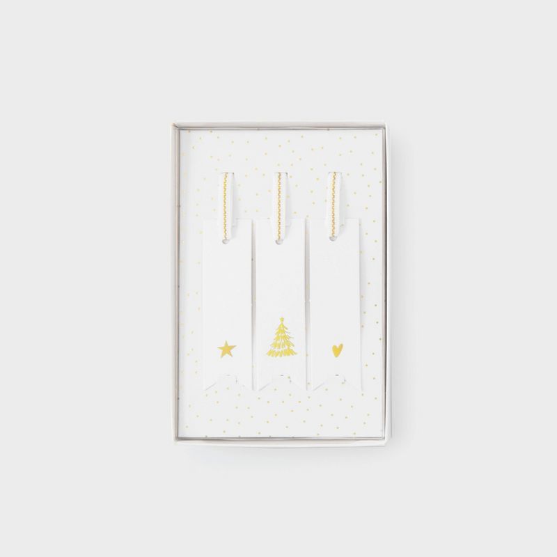 12ct Gift Tags White/Gold Foil - Sugar Paper&#8482; + Target | Target