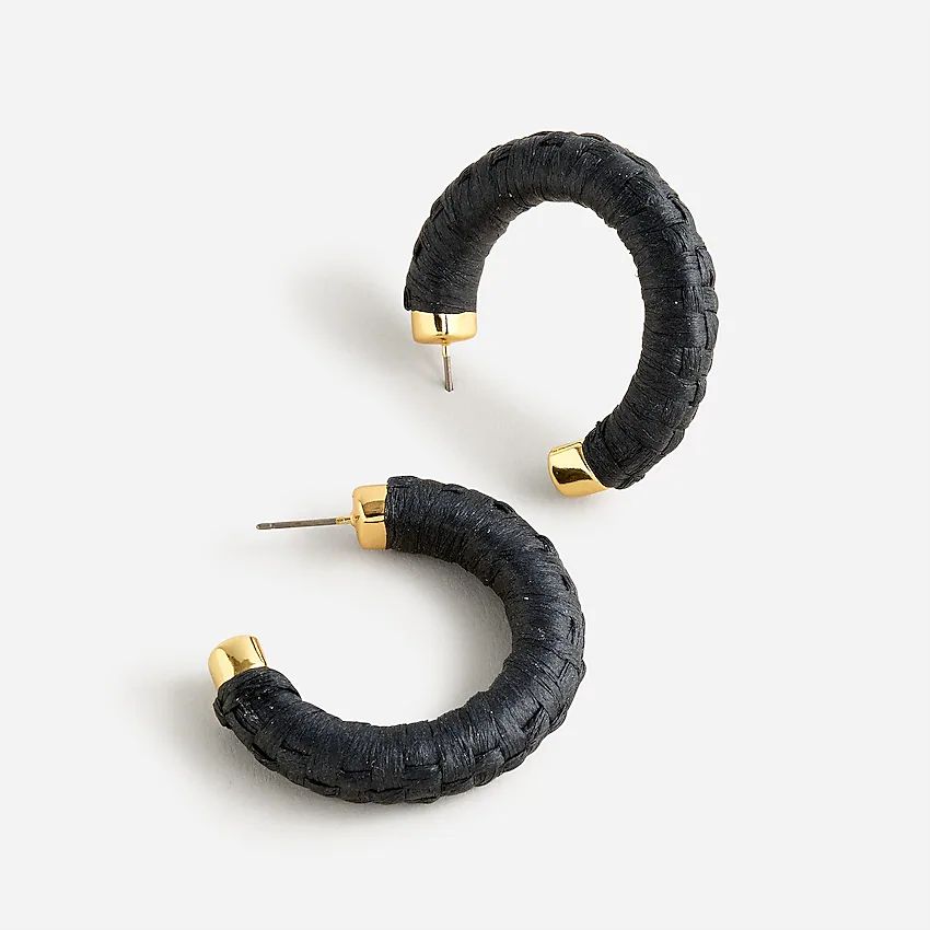 Raffia hoop earrings | J.Crew US