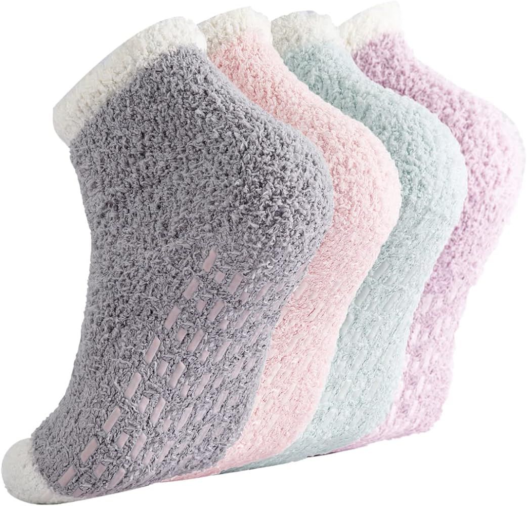 Breslatte Non Slip Socks Hospital Socks with Grips for Women Grip Socks for Women Socks with Grip... | Amazon (US)