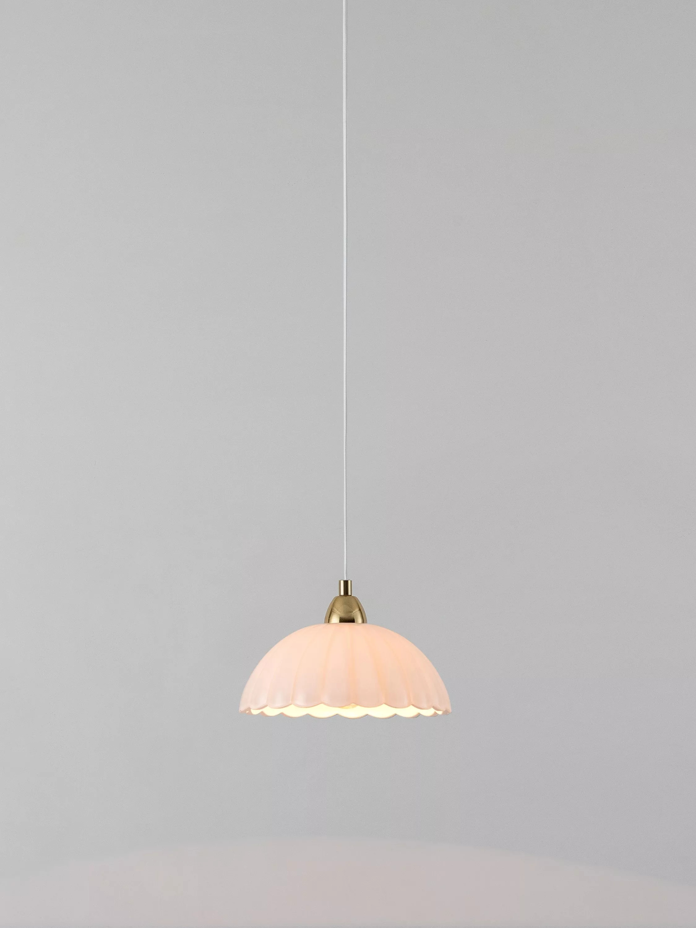 houseof Flower Glass Pendant Ceiling Light, White/Brass | John Lewis (UK)