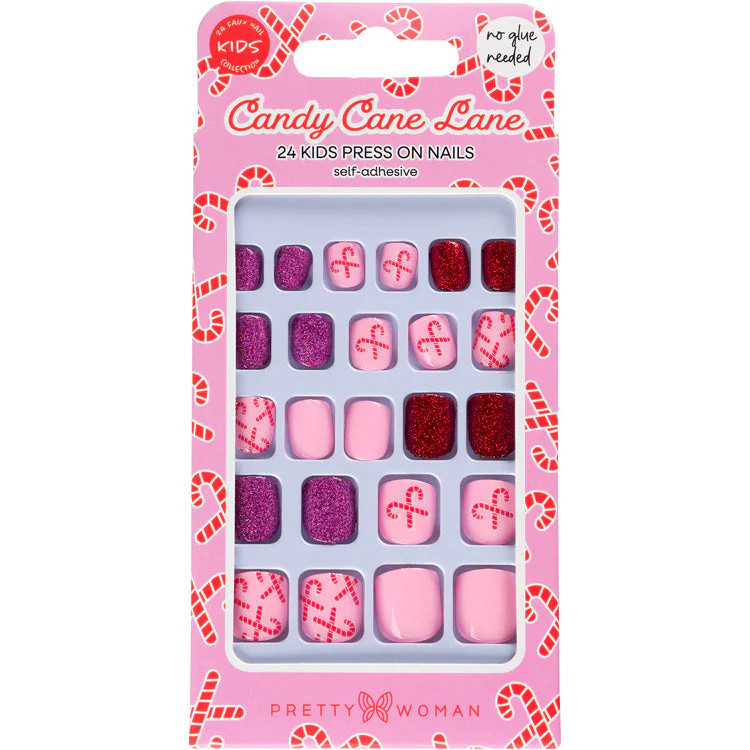 CANDY CANE LANE PRESS ON NAILS FOR KIDS | Persnickety