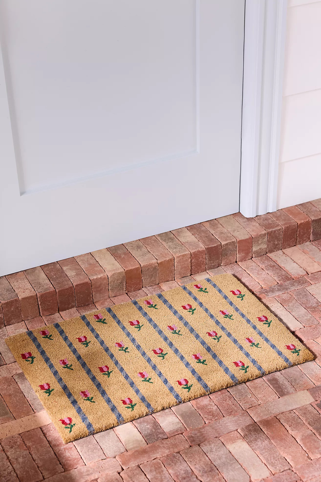 Tulips Striped Coir Printed Doormat | Anthropologie (US)