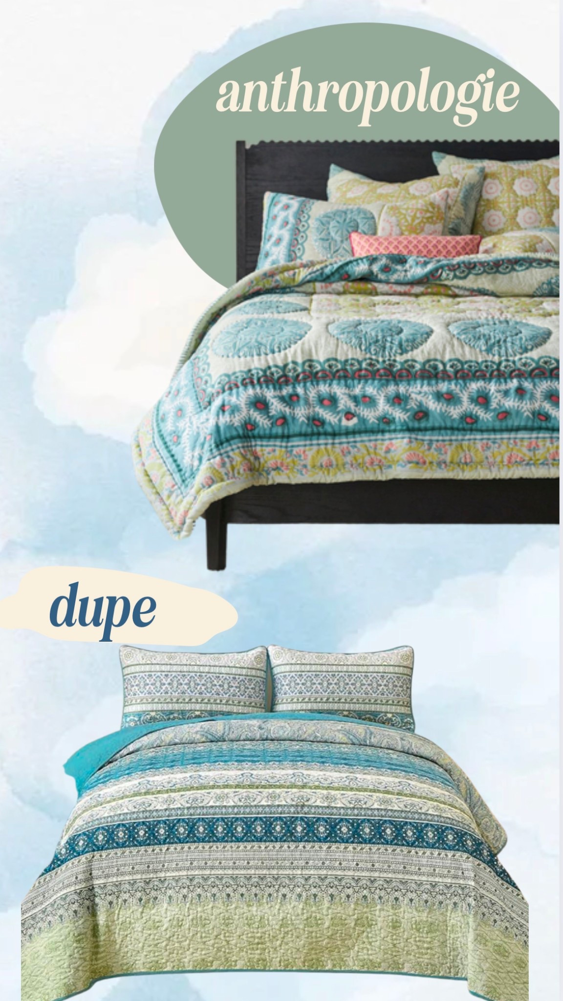 boho blue green comfort and quilt anthropologie dupe 

#LTKFindsUnder100 #LTKSaleAlert #LTKHome