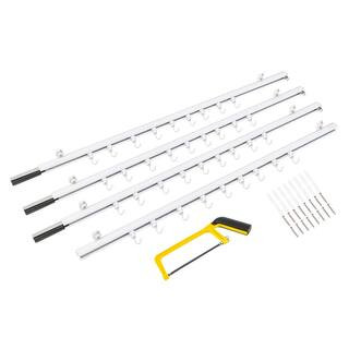 YIYIBYUS White Ceiling Mount Curtain Track Kit with Hook Small Size for Space 9ft-12ft Wide Scala... | The Home Depot