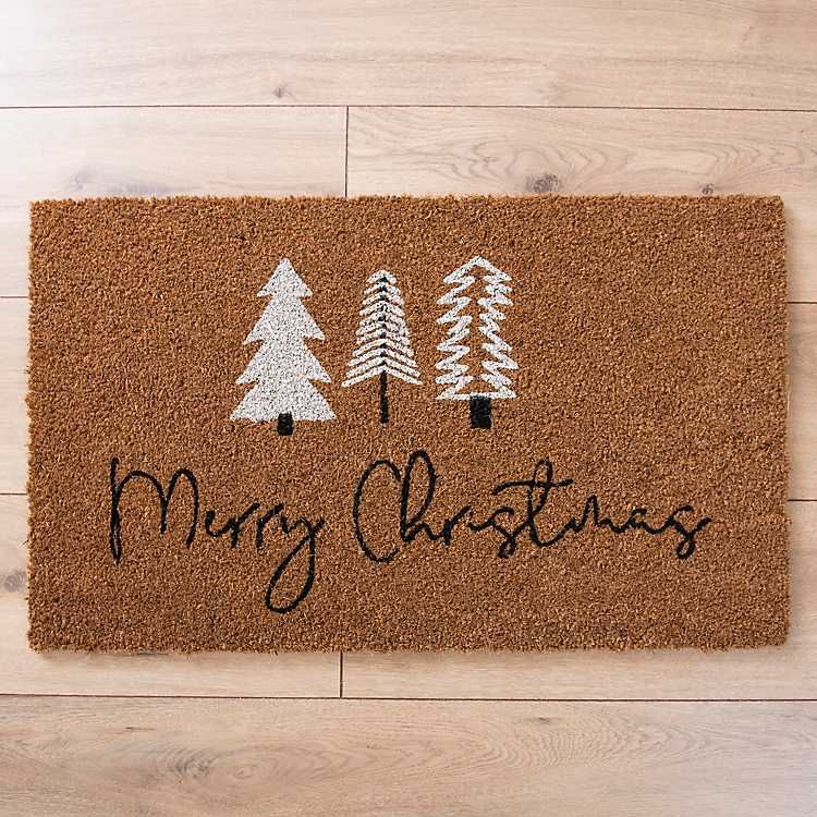 White Trees Merry Christmas Doormat | Kirkland's Home