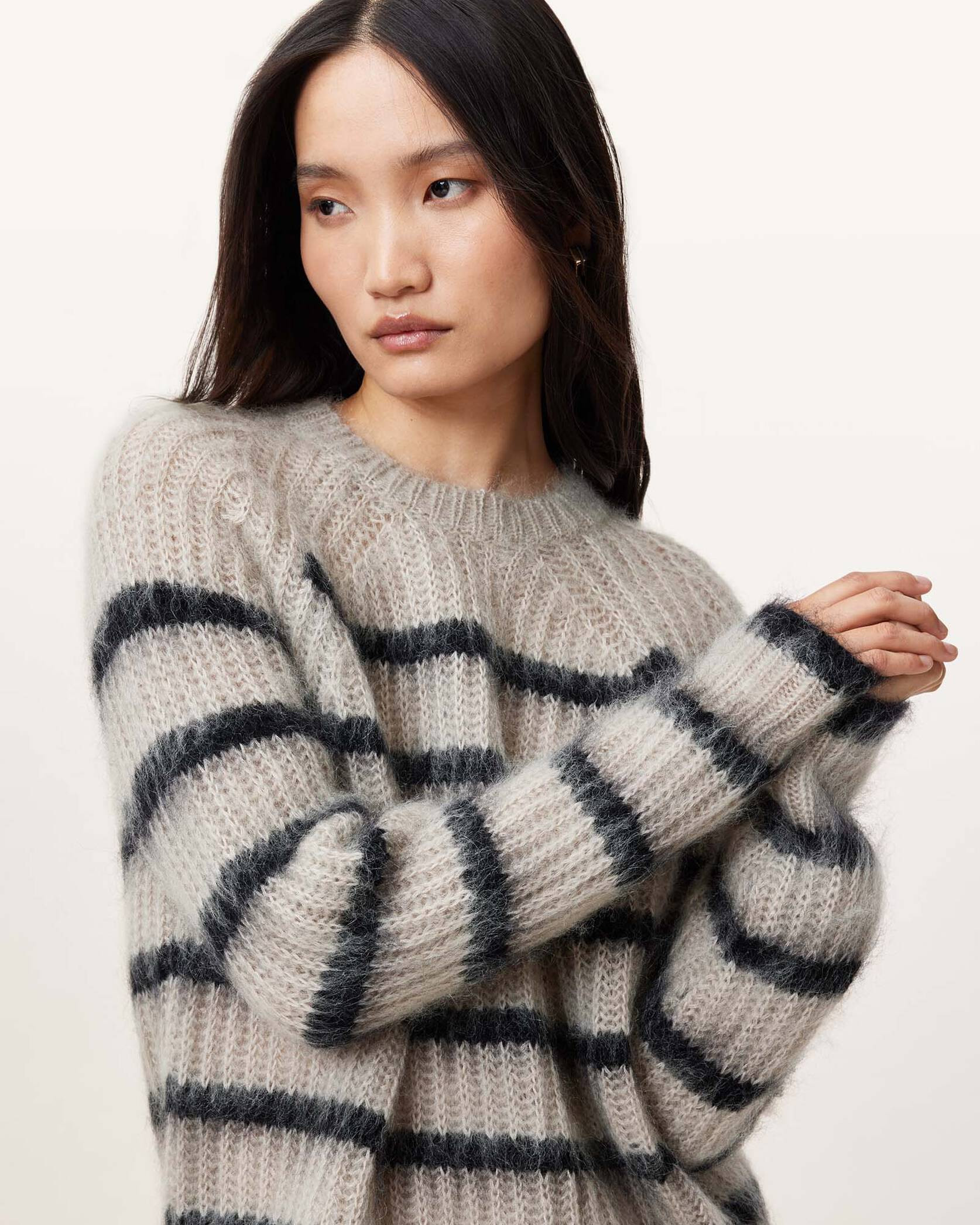 Riga Brushed Crew Neck Sweater | AllSaints US