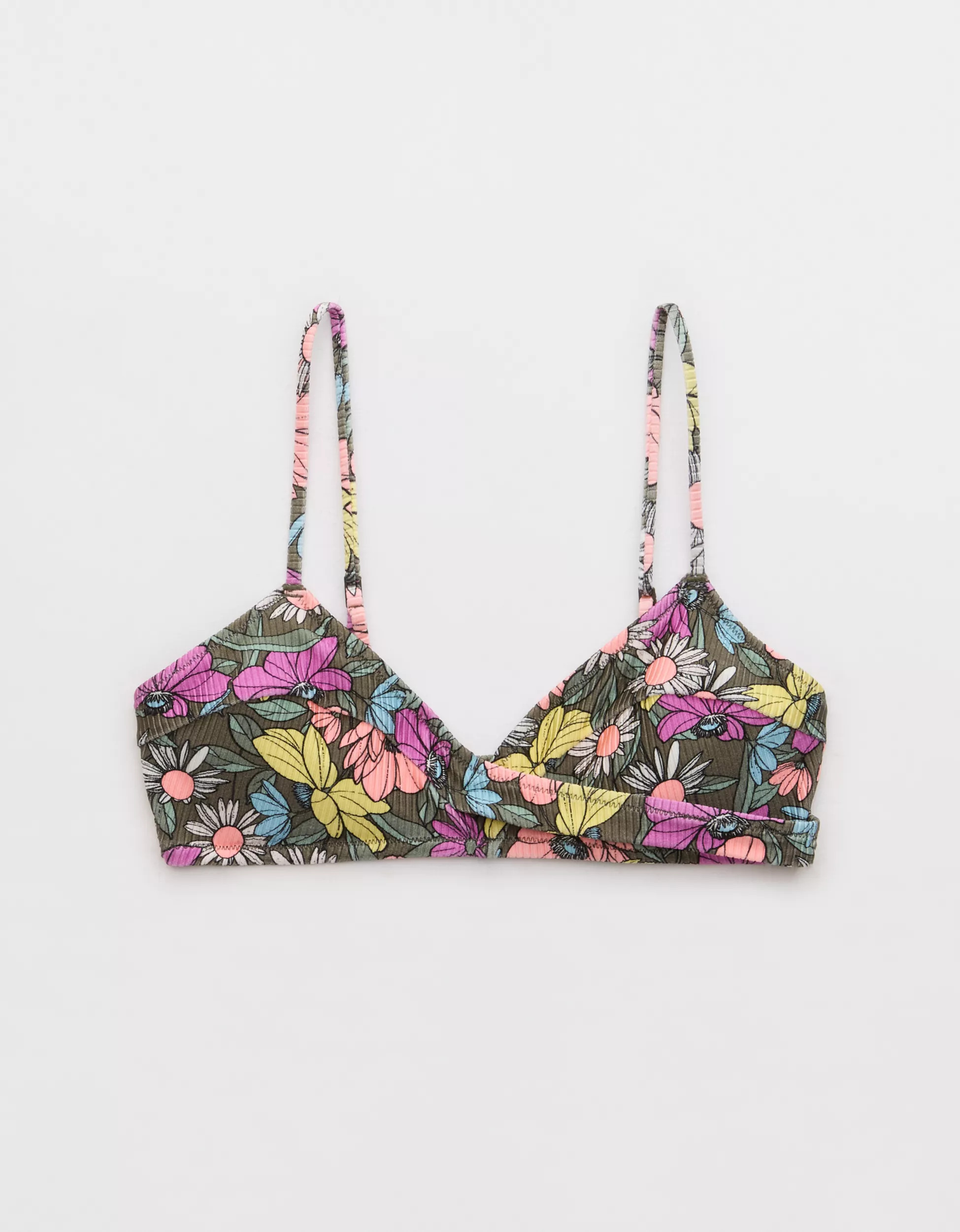 Aerie Shine Rib Twist Scoop Bikini Top | Aerie