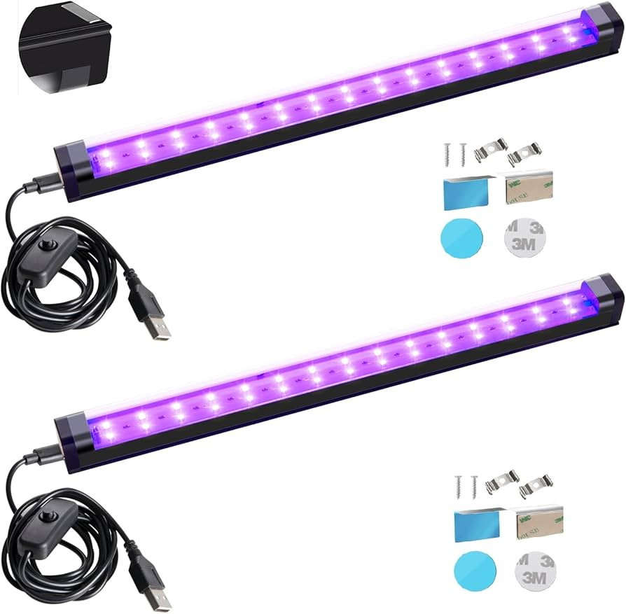 Black Light Bar 10W 1ft LED Blacklight for Fluorescent Tapestry Poster Body Paint Glow Party UV S... | Amazon (US)