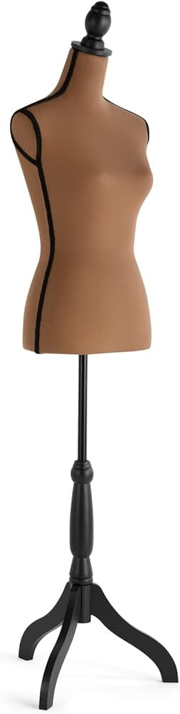 Female Mannequin Torso with Stand, Height Adjustable Dress Form with Tripod Base for Jewelry Disp... | Amazon (US)