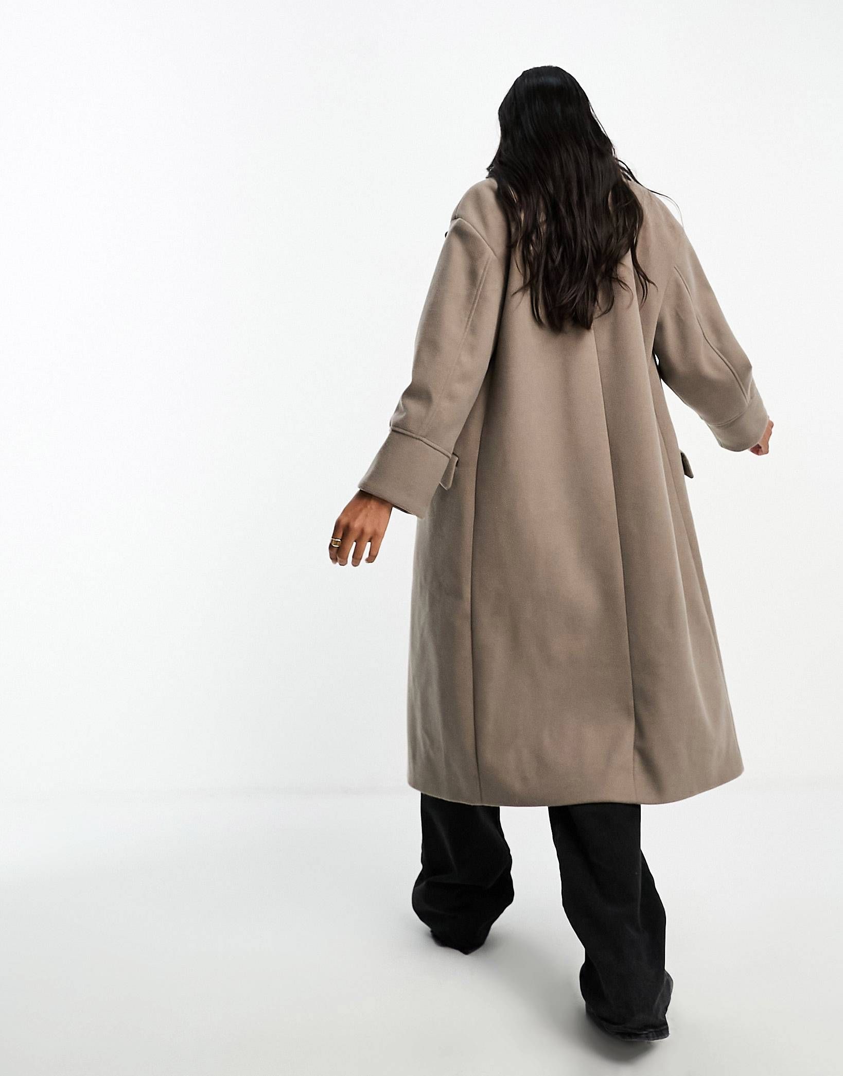 Stradivarius oversized tailored coat in brown | ASOS (Global)