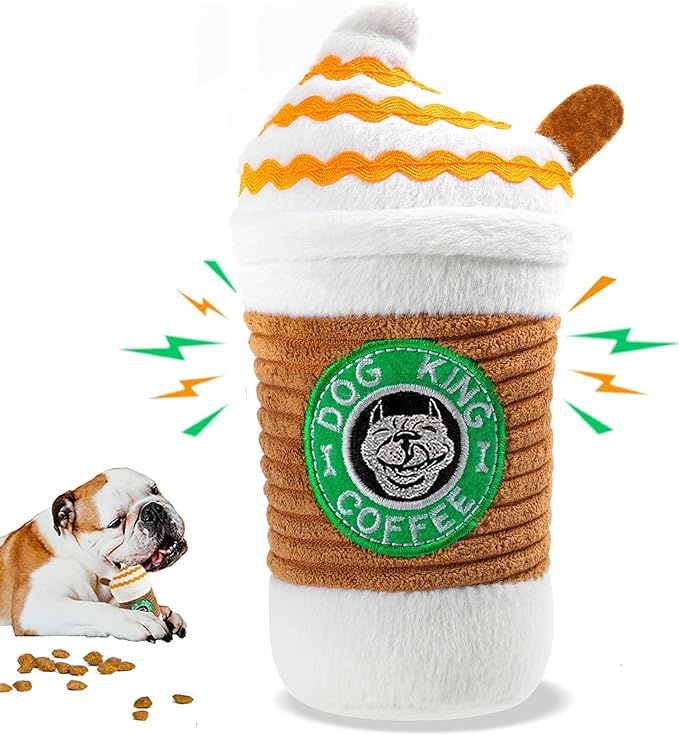 Pet Supplies : ZMLTLMG Coffee Dog Toys - Plush Squeaky Dog Toys for Cute Dog Toys Chewers Durable... | Amazon (US)